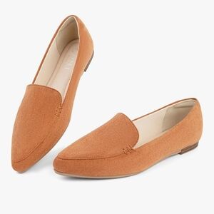 MUSSHOE Women’s Loafers Flats Size 9 Brown Pointed Toe Memory Foam Work Shoes